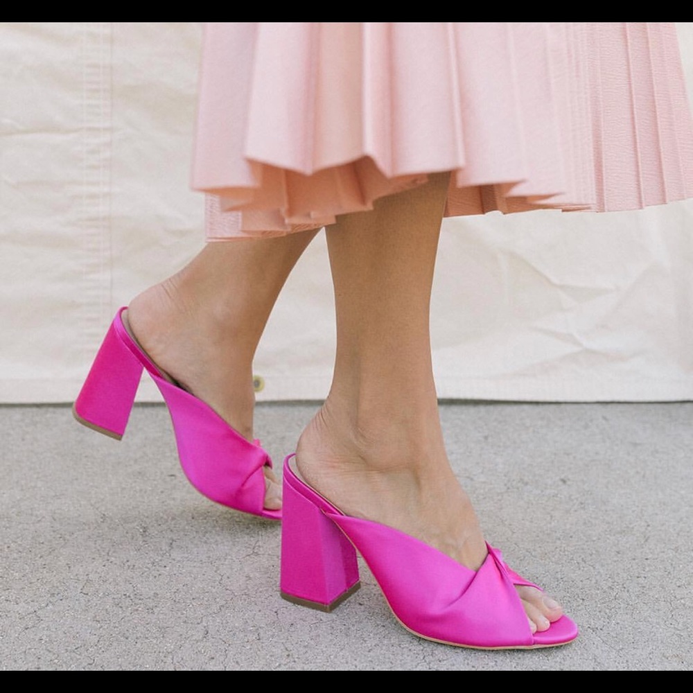COPY - Loeffler Randall Hot Pink Satin Heels - SOLD OUT